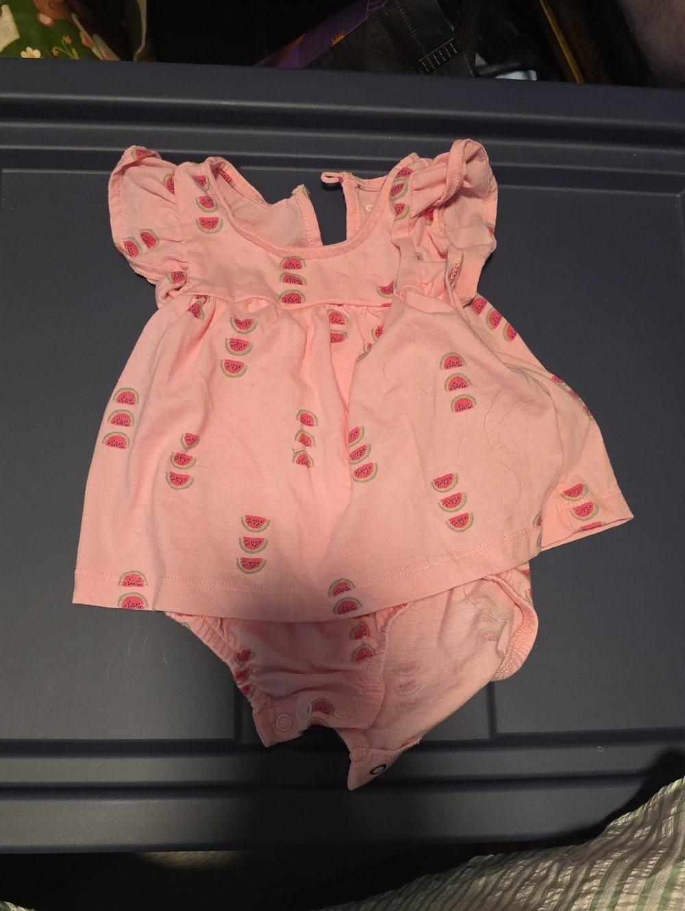 Carter's Pink Watermelon Print Baby Dress with Bloomers